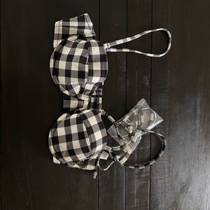J crew balconette swim bikini gingham top 32B NWT
